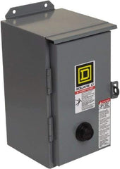 Square D - 110 Coil VAC at 50 Hz, 120 Coil VAC at 60 Hz, 27 Amp, NEMA Size 1, Nonreversible Enclosed Enclosure NEMA Motor Starter - 2 hp at 1 Phase, 12 Enclosure Rating - Exact Industrial Supply