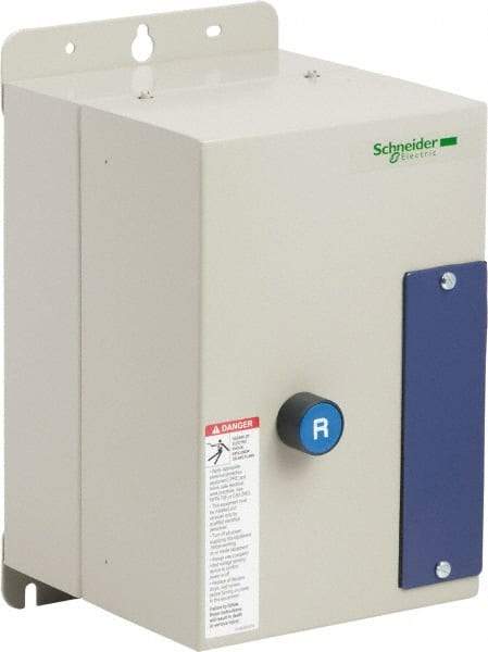 Schneider Electric - 3 Pole, 12 Amp, 120 Coil VAC, Nonreversible Enclosed IEC Motor Starter - 1 Phase Hp: 0.5 at 120 VAC, 2 at 240 VAC, 3 Phase Hp: 10 at 575 VAC, 3 at 208 VAC, 3 at 230 VAC, 7.5 at 460 VAC - Exact Industrial Supply