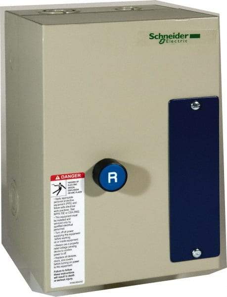 Schneider Electric - 9 Amp, 600 Coil VAC, Nonreversible Enclosed IEC Motor Starter - 1 Phase Hp: 0.3 at 120 VAC, 1 at 240 VAC, 3 Phase Hp: 2 at 208 VAC, 2 at 230 VAC, 5 at 460 VAC, 7.5 at 575 VAC - Exact Industrial Supply