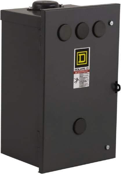 Square D - 3R NEMA Rated, 10 Pole, Electrically Held Lighting Contactor - 20 A (Tungsten), 30 A (Fluorescent), 277 VAC at 60 Hz, 10NO Contact Configuration - Exact Industrial Supply