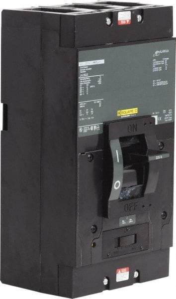 Square D - 225 Amp, 600 V, 3 Pole, Plug On Molded Case Circuit Breaker - Thermal Magnetic Trip, Multiple Breaking Capacity Ratings, 5.84 Inch Deep x 11 Inch High x 6 Inch Wide - Exact Industrial Supply