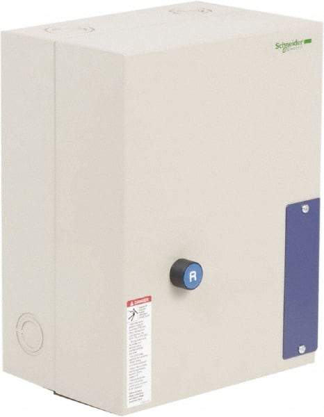Schneider Electric - 3 Pole, 80 Amp, 120 Coil VAC, Nonreversible Enclosed IEC Motor Starter - 1 Phase Hp: 15 at 240 VAC, 7.5 at 120 VAC, 3 Phase Hp: 25 at 208 VAC, 30 at 230 VAC, 60 at 460 VAC, 60 at 575 VAC - Exact Industrial Supply