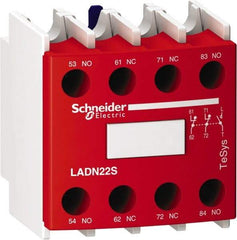 Schneider Electric - Contactor Red Auxiliary Contact Block - For Use with Size 00-2 Contactors and Size 00-2 Starters - Exact Industrial Supply