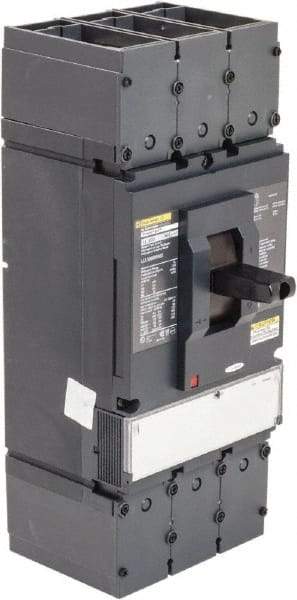 Square D - 600 Volt, 600 Amp, Automatic Molded Case Switch - 3 Pole, 100 at 480 VAC, 125 at 240 VAC, 50 at 600 VAC kA Interrupting Rating, Line/Load Lug Connection - Exact Industrial Supply