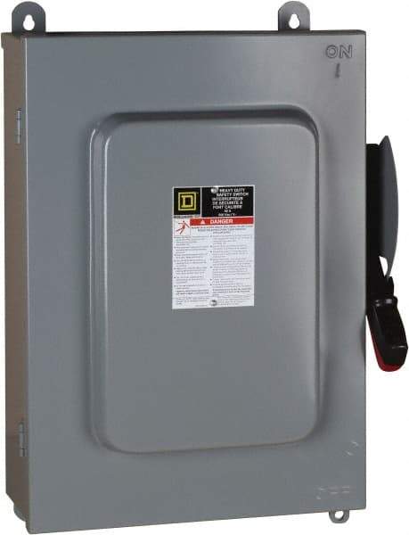 Square D - 30 Amp, 600 VAC, 6 Pole Nonfused Safety Switch - NEMA 12 & 3R, 30 hp at 600 VAC (Triple Phase), 6PST Contact Form - Exact Industrial Supply