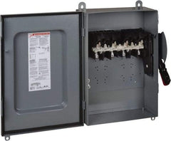 Square D - 30 Amp, 600 VAC/VDC, 4 Pole Nonfused Safety Switch - NEMA 12 & 3R, 30 hp at 600 VAC, 15 hp at 600 VDC (Triple Phase), 4PST Contact Form - Exact Industrial Supply