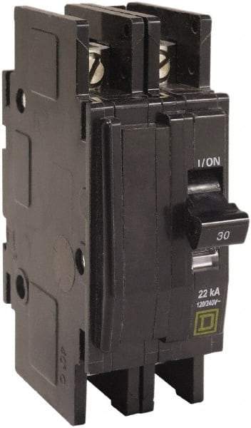 Square D - 60 Amp, 240 VAC, 2 Pole, Panel Mount Miniature Circuit Breaker - 14-2 AWG - Exact Industrial Supply