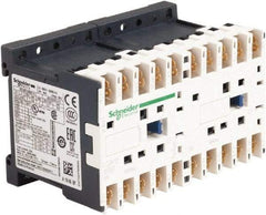Schneider Electric - 3 Pole, 24 Coil VAC at 50/60 Hz, 12 Amp at 440 VAC, 16 Amp at 690 VAC and 20 Amp at 440 VAC, Reversible IEC Contactor - BS 5424, CSA, IEC 60947, NF C 63-110, RoHS Compliant, UL Listed, VDE 0660 - Exact Industrial Supply