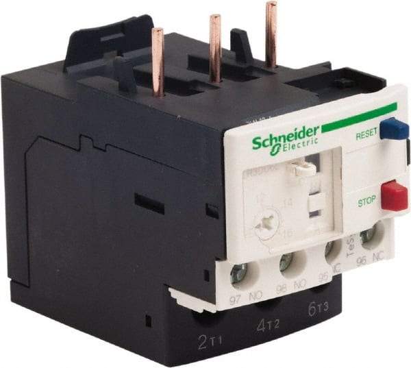 Schneider Electric - 3 Pole, NEMA Size 00-1, 1 to 1.6 Amp, 690 VAC, Thermal NEMA Overload Relay - Trip Class 20, For Use with LC1D09, LC1D12, LC1D18, LC1D25, LC1D32 and LC1D38 - Exact Industrial Supply