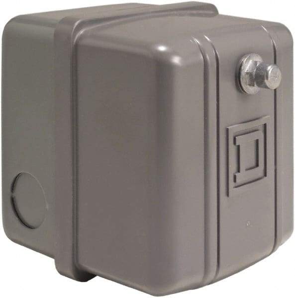 Square D - 1, 7, 9 and 3R NEMA Rated, 30 to 50 psi, Electromechanical Pressure and Level Switch - Adjustable Pressure, 575 VAC, L1-T1, L2-T2 Terminal, For Use with Square D Pumptrol - Exact Industrial Supply