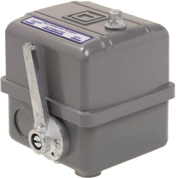 Square D - 1, 7, 9 and 3R NEMA Rated, 145 to 175 psi, Electromechanical Pressure and Level Switch - Adjustable Pressure, 575 VAC, L1-T1, L2-T2 Terminal, For Use with Square D Pumptrol - Exact Industrial Supply