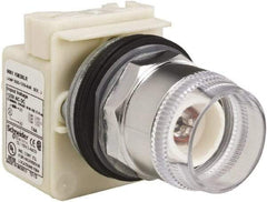 Schneider Electric - Flush Pushbutton Switch Operator - Red, Round Button, LED Lamp, Illuminated - Exact Industrial Supply