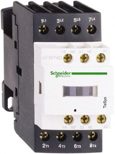 Schneider Electric - 4 Pole, 24 Coil VAC at 50/60 Hz, 32 Amp at 440 VAC, Nonreversible IEC Contactor - Bureau Veritas, CCC, CSA, CSA C22.2 No. 14, DNV, EN/IEC 60947-4-1, EN/IEC 60947-5-1, GL, GOST, LROS, RINA, RoHS Compliant, UL 508, UL Listed - Exact Industrial Supply