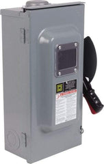 Square D - 60 Amp, 600 V, 3 Pole Nonfused Safety Switch - NEMA 3R, 1 & 3 Phase, 30 hp at 600 VAC (Single Phase), 60 hp at 60 VAC (Triple Phase), 3PST Contact Form - Exact Industrial Supply