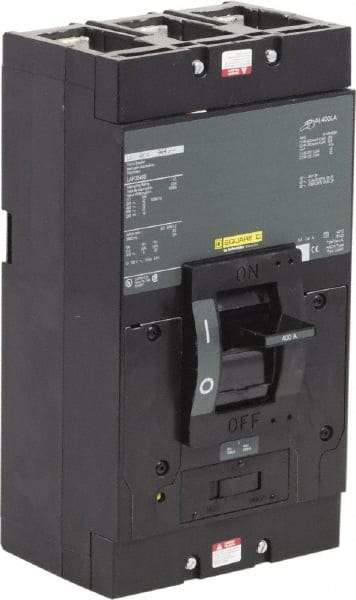 Square D - 400 Amp, 600 V, 3 Pole, Panel Mount Molded Case Circuit Breaker - Magnetic Trip, Multiple Breaking Capacity Ratings - Exact Industrial Supply