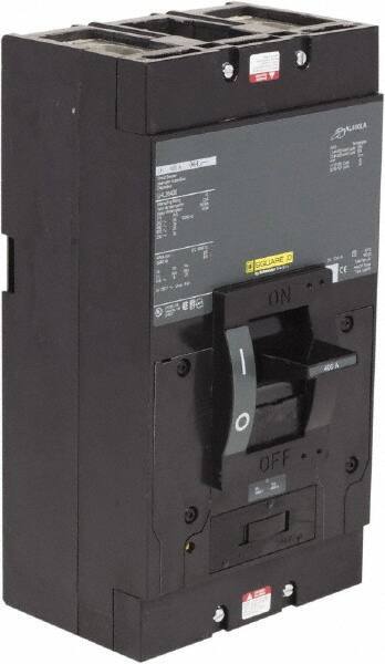 Square D - 400 Amp, 600 V, 2 Pole, Panel Mount Molded Case Circuit Breaker - Thermal Magnetic Trip, Multiple Breaking Capacity Ratings - Exact Industrial Supply