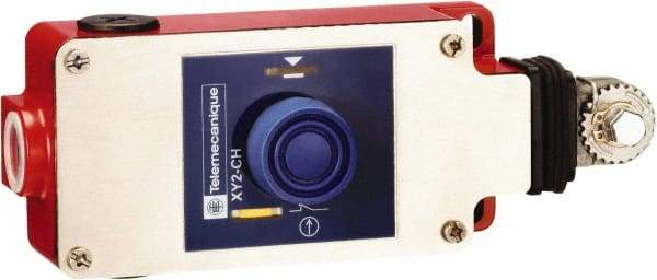 Telemecanique Sensors - 10 Amp, NO/NC Configuration, Dual Operation, Rope Operated Limit Switch - Pushbutton Reset, Cable Pull, 300 VAC/VDC - Exact Industrial Supply