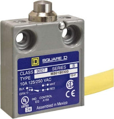 Square D - SPDT, NC/NO, 240 VAC, Prewired Terminal, Plunger Actuator, General Purpose Limit Switch - 1 NEMA Rating, IP20 IPR Rating, 18 Ounce Operating Force - Exact Industrial Supply
