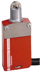 Telemecanique Sensors - NO/2NC Configuration, Multiple Amp Level, Metal Roller Plunger Safety Limit Switch - 5m Cable Length, 30mm Wide x 16mm Deep x 70mm High, IP66, IP67, IP68 Ingress Rating - Exact Industrial Supply