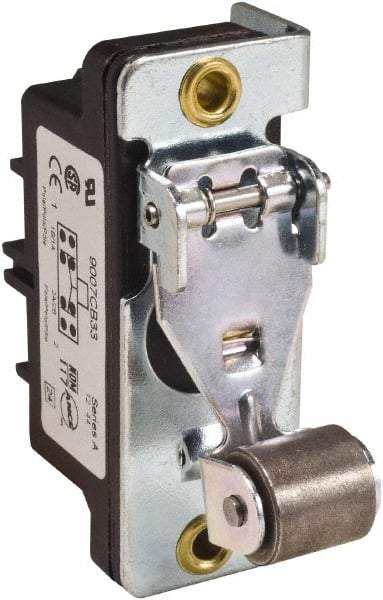 Square D - DPDT, 2NC/2NO, 600 Volt, Screw Terminal, Roller Plunger Actuator, General Purpose Limit Switch - 1 NEMA Rating, IP20 IPR Rating, Bracket Mount, 1/2 Lb. Operating Force - Exact Industrial Supply