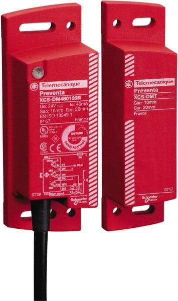 Telemecanique Sensors - NO/NC Configuration, 24 VDC, Plastic Noncontact Safety Limit Switch - 2m Cable Length, 34mm Wide x 32mm Deep x 100mm High, IP66, IP67, IP69K Ingress Rating - Exact Industrial Supply