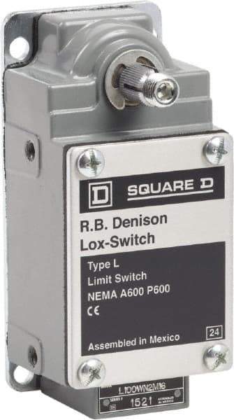 Square D - DPST, 2NO, 600 Volt, Screw Terminal, Rotary Spring Return Actuator, General Purpose Limit Switch - 1, 2, 4, 12, 13 NEMA Rating, IP67 IPR Rating - Exact Industrial Supply