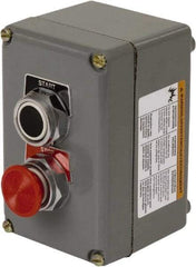 Schneider Electric - 1 Operator, Mushroom Head & Pushbutton Control Station - Start-Stop (Legend), Momentary Switch, 2NO/2NC Contact, NEMA 1, 13, 3, 4 - Exact Industrial Supply