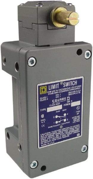 Square D - SPDT, NC/NO, 600 Volt Screw Terminal, Rotary Head Actuator, General Purpose Limit Switch - 1, 2, 4, 6, 12, 13, 6P NEMA Rating, IP67 IPR Rating - Exact Industrial Supply