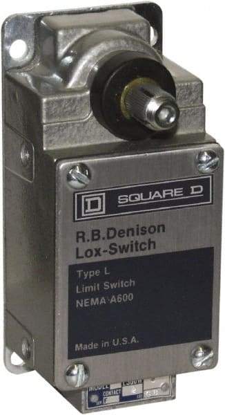Square D - DPST, 2NO, 600 Volt, Screw Terminal, Rotary Spring Return Actuator, General Purpose Limit Switch - 1, 2, 4, 12, 13 NEMA Rating, IP67 IPR Rating - Exact Industrial Supply
