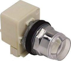 Schneider Electric - 1.18 Inch Mount Hole, Extended Straight, Pushbutton Switch Only - Round, Illuminated, Momentary (MO), Weatherproof, Dust and Oil Resistant - Exact Industrial Supply