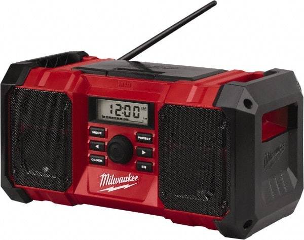 Milwaukee Tool - Backlit LCD Cordless Jobsite Radio - Powered by Battery - Exact Industrial Supply
