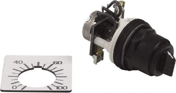 Square D - 2,000 Ohm, 30mm, 300 VAC Potentiometer - 2 Watts, Nonilluminated, Knob Operated, NEMA 4, 13 - Exact Industrial Supply