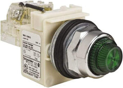 Schneider Electric - 120 VAC Green Lens Indicating Light - Screw Clamp Connector - Exact Industrial Supply