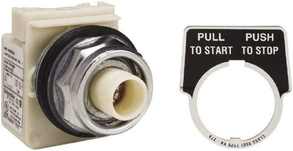 Schneider Electric - 30mm Mount Hole, Extended Straight, Pushbutton Switch Only - Maintained (MA) - Exact Industrial Supply