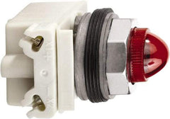 Schneider Electric - 120 V Red Lens Incandescent Pilot Light - Round Lens, Screw Clamp Connector - Exact Industrial Supply