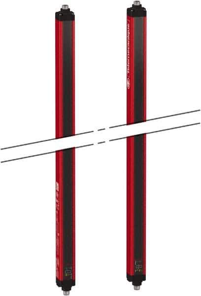 Telemecanique Sensors - 30 Beam, 12.2 Inch Height Protection, 3, 6m Max Sensing, 14 to 131°F, Finger/Hand Protection 4, Safety Light Curtain - 24 VDC, Red, Aluminum - Exact Industrial Supply