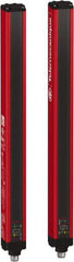 Telemecanique Sensors - 30 Beam, 12.2 Inch Height Protection, 3, 6m Max Sensing, 14 to 131°F, Finger/Hand Protection 4, Safety Light Curtain - 24 VDC, Red, Aluminum - Exact Industrial Supply