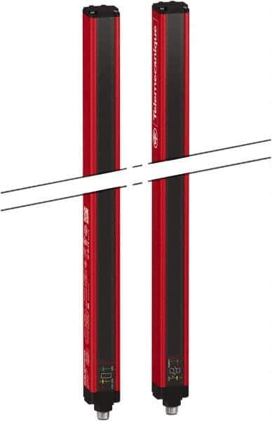 Telemecanique Sensors - 2 Beam, 20.08 Inch Height Protection, 4, 12m Max Sensing, 14 to 131°F, Body Protection 2, Safety Light Curtain - 24 VDC, 19.69 Inch Space Between Beams, Red, Aluminum - Exact Industrial Supply