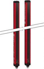 Telemecanique Sensors - 150 Beam, 59.45 Inch Height Protection, 3, 6m Max Sensing, 14 to 131°F, Finger/Hand Protection 4, Safety Light Curtain - 24 VDC, Red, Aluminum - Exact Industrial Supply