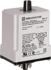 Square D - DPDT Time Delay Relay - 10 Contact Amp, 110 VDC & 120 VAC - Exact Industrial Supply