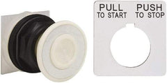 Square D - Extended Mushroom Head Pushbutton Switch Operator - White, Round Button, Nonilluminated - Exact Industrial Supply