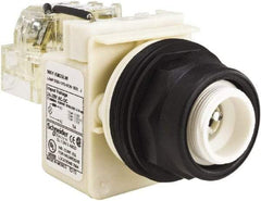 Schneider Electric - 28 V White Lens LED Pilot Light - Round Lens, Screw Clamp Connector, 54mm OAL x 42mm Wide, Vibration Resistant - Exact Industrial Supply