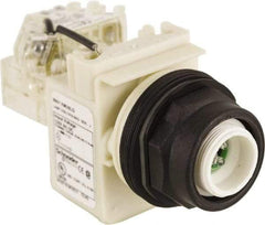 Schneider Electric - 120 V LED Press-to-Test Indicating Light - Round Lens, Screw Clamp Connector, Corrosion Resistant, Dust Resistant, Oil Resistant - Exact Industrial Supply