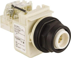 Schneider Electric - 120 V Yellow Lens LED Pilot Light - Round Lens, Screw Clamp Connector, 54mm OAL x 42mm Wide, Vibration Resistant - Exact Industrial Supply