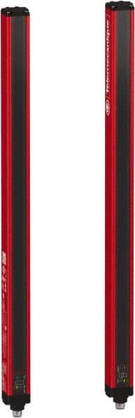 Telemecanique Sensors - 45 Beam, 18.11 Inch Height Protection, 3, 6m Max Sensing, 14 to 131°F, Finger/Hand Protection 4, Safety Light Curtain - 24 VDC, Red, Aluminum - Exact Industrial Supply