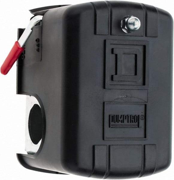 Square D - 1 NEMA Rated, DPST, 70 to 150 psi, Air Compressor Pressure and Level Switch - Fixed Pressure, 575 VAC, 1/4 NPT External Inch Connector, Screw Terminal, For Use with Square D Pumptrol - Exact Industrial Supply