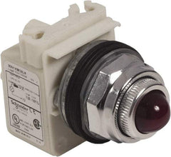 Schneider Electric - 120 V Red Lens LED Pilot Light - Round Lens, Screw Clamp Connector - Exact Industrial Supply