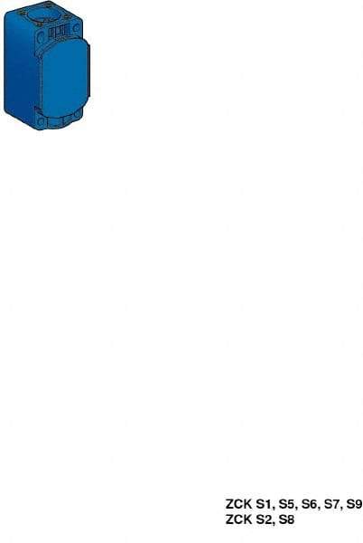 Telemecanique Sensors - 3.7 Inch Long, Plastic Body, Limit Switch Body - For Use with ZCKD01, ZCKD019, ZCKD02, ZCKD029, ZCKD05, ZCKD06, ZCKD08, ZCKD31, ZCKD33, ZCKD34, ZCKD39, ZCKD41, ZCKD49, ZCKD54, ZCKD55, ZCKD59, ZCKD81, ZCKD91 - Exact Industrial Supply