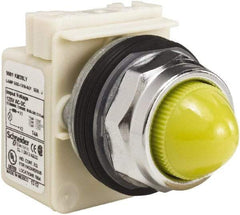 Schneider Electric - 120 V Yellow Lens LED Indicating Light - Screw Clamp Connector - Exact Industrial Supply