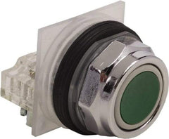 Schneider Electric - 30mm Mount Hole, Flush, Pushbutton Switch Only - Round, Green Pushbutton, Nonilluminated, Momentary (MO) - Exact Industrial Supply